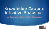 Knowledge Capture Initiative Summary Report