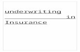 project report on Underwriting in Insurance