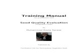 Training Manual for Professional Staff on Seed Quality Evaluation