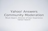 Wikimania 2009 - Yahoo Answers Community Moderation