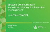 Communication, Information Management  and Knowledge Sharing