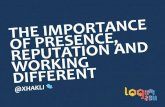 The Importance of presence, reputation, and working different