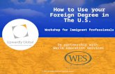 Upwardly Global & WES Presentation for Immigrant Professionals
