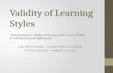 Validity of learning styles - Remi Tremblay and Piers Maclearn