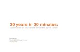 30 years in 30 minutes:  Tips for starting your advertising career.