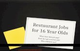 Jobs for 16 Year Olds in Restaurants
