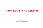 Introduction to Management - Sabita Mishra
