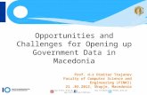 Opportunities and Challenges for Opening up Government Data in Macedonia