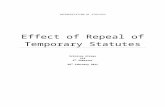 Effect of Repeal of Temporary Statutes
