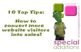 10 Top Tips to convert more website visitors into sales