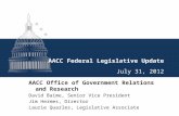 AACC Federal Legislative Update Webinar July 31, 2012