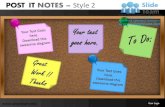 Post it notes pinned on board style design 2 powerpoint presentation templates.