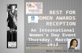 Best for women awards 2012 presentation