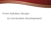 From syllabus design to curriculum development