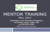 Mentor training  2011-2012