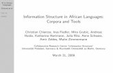 Information Structure in African Languages: Corpora and Tools