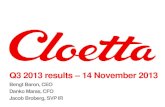 Cloetta - Interim Report Q3 2013 â€“ Presentation