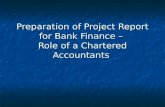 Preparation of project report for bank finance