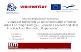 Volunteer mentoring as an efficient and effective adult learning strategy  romania