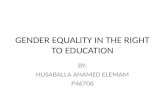Gende Eqauality in the right to education
