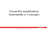 Intermediate Level Form Personalization