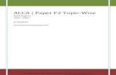 ACCA | F2 - Management Accountant Topic-Wise Past Papers