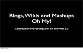 Blogs, Wikis and Mashups -- Oh, My!