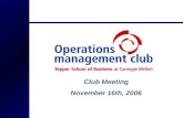 November 16th, 2006 Club Meeting