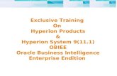 Exclusive Training on Hyperion Products & Hyperion System 9(11.1) OBIEE