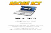Word 2003 for IGCSE ICT