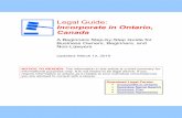 Legal Guide: Incorporating in Ontario, Canada