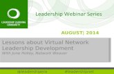 10 Lessons about Virtual Network Leadership Development | Panelist: June Holley