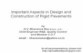 Important Aspects in Design and Construction of Rigid Pavements