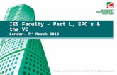 IES Faculty – Part L, EPC’s & the VE (Part 1)