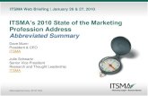 ITSMA State of the Profession January 2010