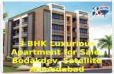 3BHK Luxurious Apartment for Sale, Bodakdev, Ahmedabad