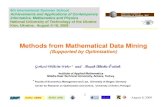 Methods from Mathematical Data Mining (Supported by Optimization)