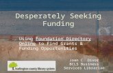 Desperately Seeking Funding - 2012 January