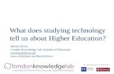 What does studying technology tell us about Higher Education?