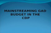 Mainstreaming gad budget presentation