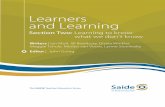 Learners and Learning: Section Two: Learning to know what we don’t know