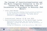 The Concept of Constitutionalization and the Multi-Corporate Enterprise in the 21st Century