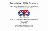 Tutorial on TDD Systems