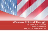 Political Science 5 – Western Political Thought - Power Point #2