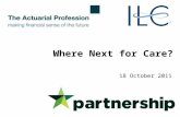 'Where next for care?' ILC-UK and the Actuarial Profession Day Conference supported by Partnership
