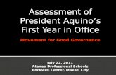 MGG Presentation on Assessment of Aquino Administration July 22, 2011