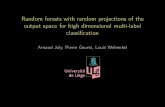 Random forests with random projections of the output space for high dimensional multi-label classification