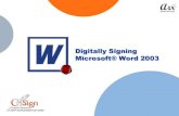 CoSign Digital Signatures for Microsoft Word2003