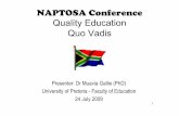Naptosa Presentation - Quality Education