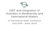 GEF and Integration of Activities in Biodiversity and International Waters